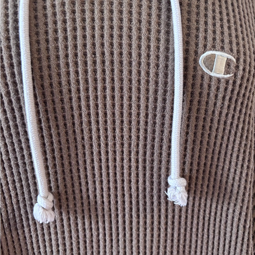 Champion super soft waffle Women's Hoodie in Beige and Cream - Picture 2 of 4